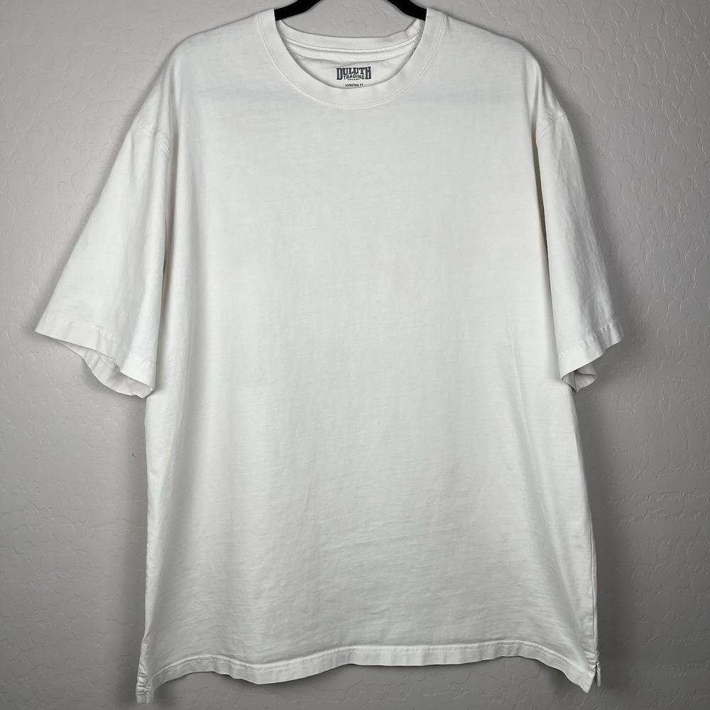 Duluth Trading Men's X-Large Longtail T Cotton White Short‎ Sleeve Shirt
